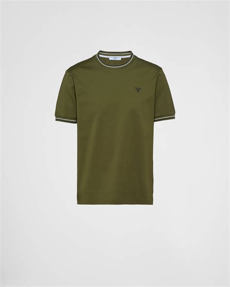 prada pique t shirt|Military Green Cotton piqué T.